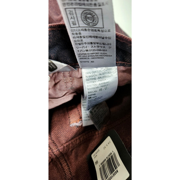 Levi's Ribcage Wide Leg Women's Super High Rise Jeans, Size 24x32 In Cherry Red - Picture 14 of 16